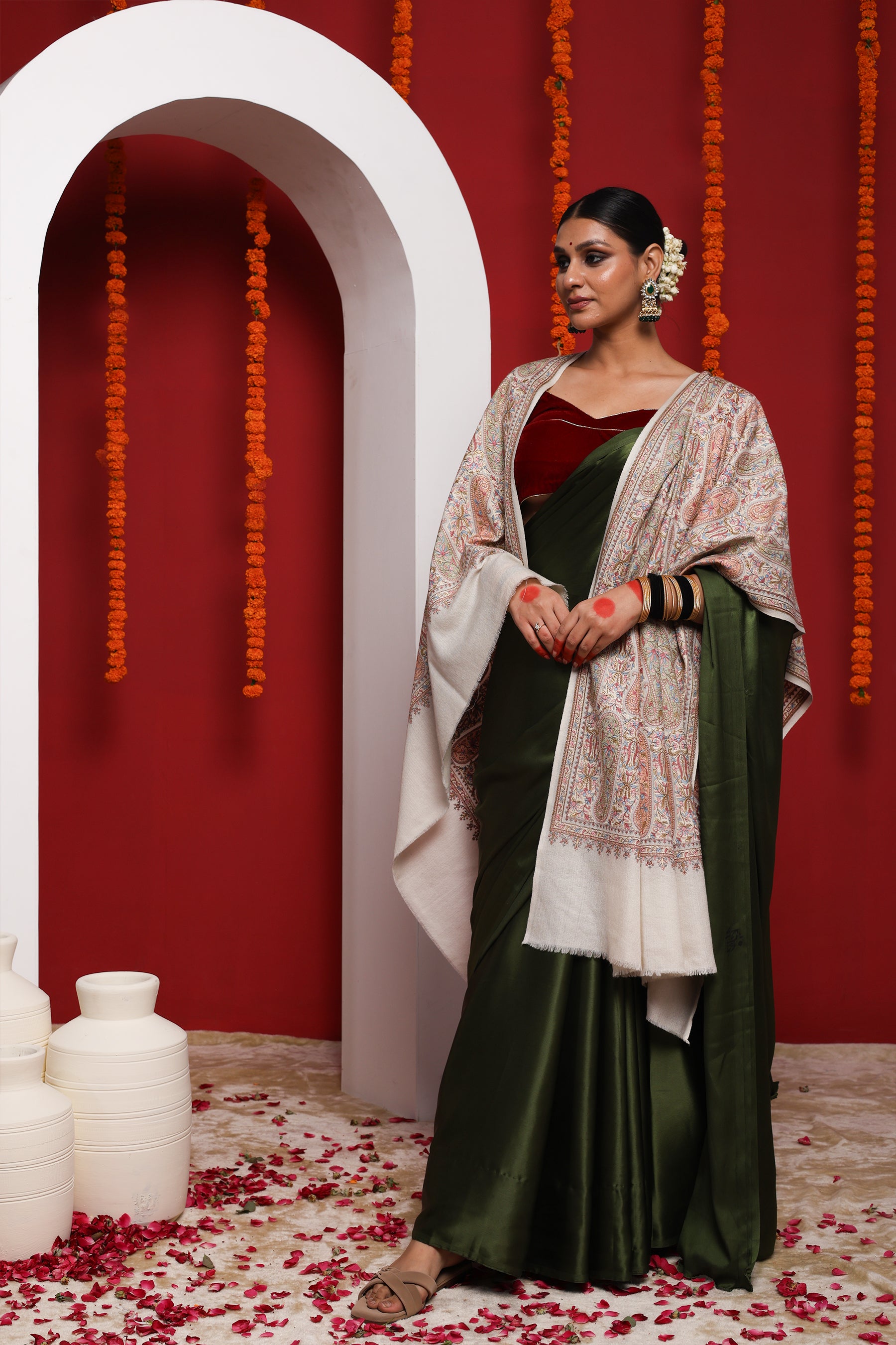 Noor Pasley - pastel color fine wool kadai shawl